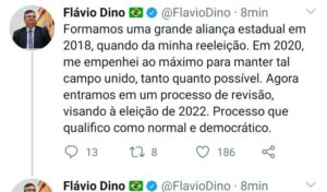 O recado de Flávio Dino: “Agora entramos em um processo de revisão, visando à eleição de 2022”.