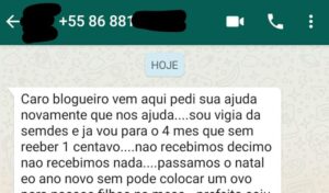 “Sem poder colocar um ovo na mesa para nossos filhos”: servidor de Timon implora por pagamento de salário