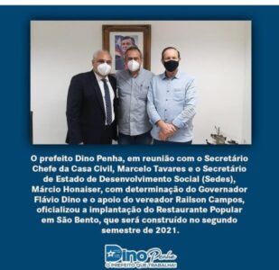 Dino Penha acerta na Mosca e São Bento receberá Restaurante Popular