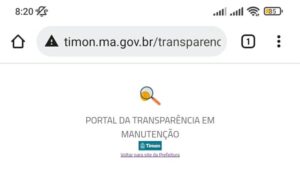 Portal da transparência da prefeitura de Timon fica fora do ar
