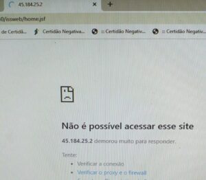 Alô prefeita Dinair! Sistema da Secretaria de Finanças fora do ar