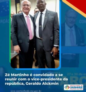 Em Brasilia o prefeito Zé Martinho, o Kabão é convoda a se reunir com o Vice-Presidente da república, Geraldo Alckmin