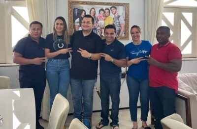 Josimar Maranhãozinho e Detinha recebem prefeito e vereadores de Araguanã