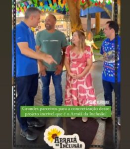 Kecio Rabelo e Roberto Costa participam de arraial da inclusão com presença de Iracema Vale