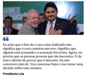 Lula fala sobre o indiciamento de Juscelino Filho pela Polícia Federal