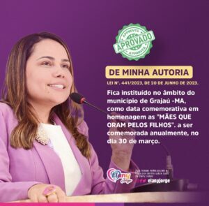 Mães que oram pelo filhos tem data comemorativa em Grajaú.