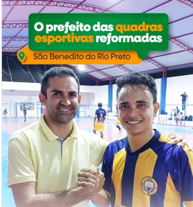Prefeito Wallas Rocha entrega quadras esportivas revitalizadas em São Benedito do Rio Preto