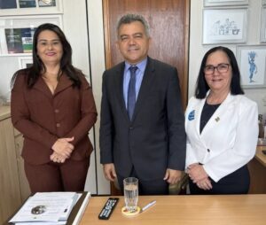 Prefeita Belezinha e vereadora Nildinha Teles são recebidas pelo deputado federal Cleber Verde em Brasília