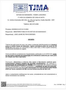 Ex-prefeito de Afonso Cunha, José Leane, é condenado a mais de 4 anos de detenção por fraude em licitação