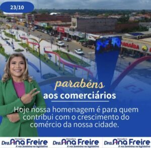A vereadora Ana freire faz homenagem aos comerciários de Zé Doca.