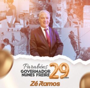 José Ramos Parabenizar a cidade Governador Nunes Freire pelo seus 29 anos de emancipação politica.
