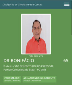 Dr. Bonifácio registra candidatura a prefeito de São Benedito do Rio Preto