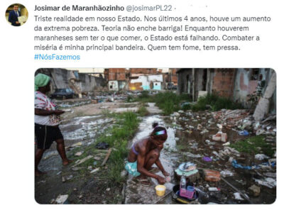 “Combater a miséria é minha principal bandeira. Quem tem fome, tem pressa” Disse o Deputado Federal Josimar