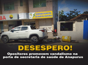 Vandalismo: Opositores despejam lixo, fezes e animais mortos em frente a Secretaria de Saúde de Anapurus