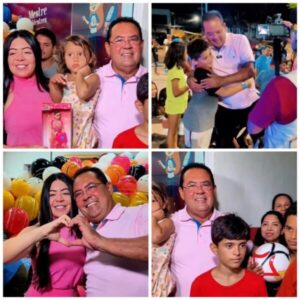 “Obrigado prefeito pela linda festa que fez para minhas filhas”! Mãe agradece a Raimundinho Audiolar pela grande festa em homenagem às crianças