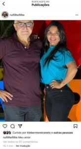 Prefeito Rui Filho divulga foto ao lado da primeira-dama de Arari em rede social