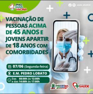 45 anos ou mais: Prefeitura de Pinheiro reduz novamente idade do público-alvo de vacinação contra a Covid-19