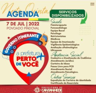 Cantanhede: Governo Itinerante estará no Povoado Pindoval nesta quinta-feira