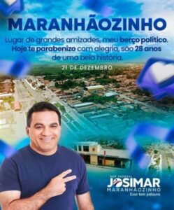 Josimar  e Detinha parabenizam cidade de Maranhãozinho