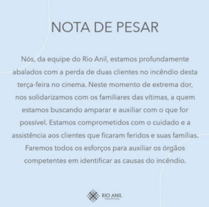 Rio Anil Shopping manifesta pesar por vítimas de incêndio
