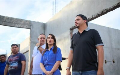 Prefeito Luciano e comitiva visitam a construção da creche do bairro Antigo Aeroporto