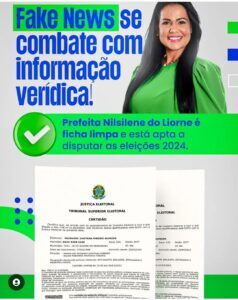 Nilsilene do Liorne desmente fake news e confirma está apta para concorrer á reeleição em Alto Alegre do Maranhão
