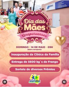 Prefeitura de Arapurus realizará Festa do dia Das Mães com inauguração pra saúde e muita brindes