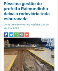 Raimundinho atende denúncias do Blog do Pedro Jorge e faz importantes reparos na Rodoviária de Presidente Dutra