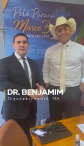 Deputado federal Dr. Benjamim convida para ExpoAçailândia ao lado do deputado federal Marco Brasil