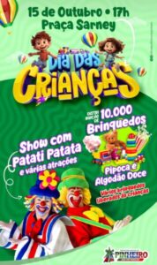 Domingo de festa: Prefeitura de Pinheiro realizará evento em comemoração ao Dia das Crianças