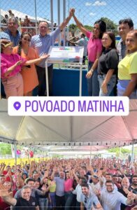 Em Alto Alegre do Maranhão, prefeita Nilsilene do Liorne acompanhada entrega do Complexo Esportivo de Matinha