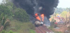 Trem de cargas da Vale pega fogo na Estrada de Ferro Carajás