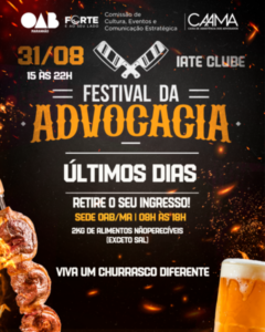 OAB e CAAMA promovem Festa da Advocacia neste sábado, 31 de agosto, no IATE Clube