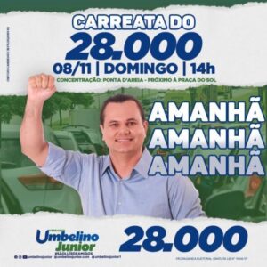 Umbelino Jr. realizará grande carreata em pontos estratégicos da capital