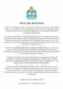 Associação dos Pais de Autistas de Santa Inês acusa Solange Almeida de fazer política usando a causa dos autistas da cidade