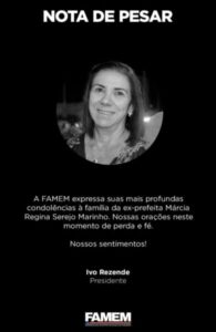 Famem emite nota de pesar por Márcia Marinho…