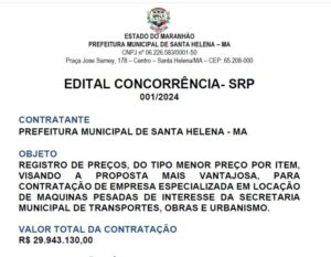 Santa Helena: a ‘salgada’ licitação para máquinas pesadas…