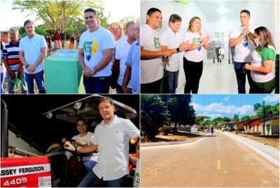 Prefeito Calvet Filho entrega obras e equipamento em povoados de Rosário