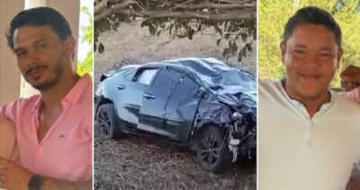 Sobrinho de Tereza Murad filho de vereador e assessor de imprensa de prefeito ficam gravemente feridos após capotamento de Corola no interior do Maranhão