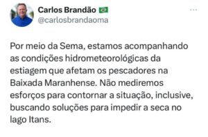 Governo do MA emite nota sobre situação da estiagem que afeta pescadores na Baixada Maranhense