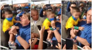 Bolsonaro arranca máscara do rosto de menino de colo no Rio Grande do Norte; veja vídeo