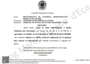 CNJ quer explicações do TJ-MA sobre decisão a jato em favor de sobrinho do governador