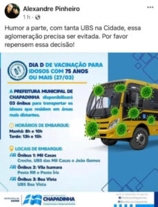 Blogueiro comete crime contra saúde pública ao estimular idosos a não participar de campanha de vacinação contra a Covid-19