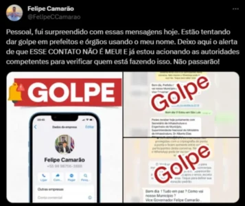 Vice-Governador Felipe Camarão alerta para golpes em seu nome pelo WhatsApp e Polícia Investiga