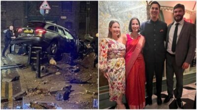 Carro em perseguição policial invade praça e atropela toda a família Gaspar, em Londres