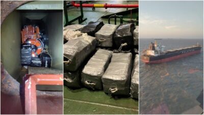 Polícia Federal apreende meia tonelada de cocaína em navio com tripulação ucraniana no Porto do Itaqui, em São Luís