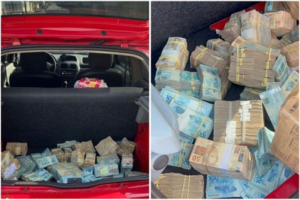 Motorista do carro com R$ 1 milhão na mala, é identificado