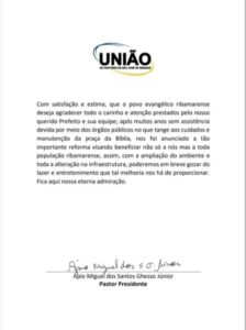 União de Pastores de Ribamar reforça o apoio ao prefeito Dr. Julinho