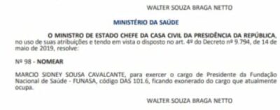 Maranhense é confirmado no comando nacional da Funasa