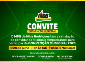 MDB de Nina Rodrigues realiza convenção nesta sexta-feira (28); Dra. Patrícia Braga será aclamada Presidente da sigla